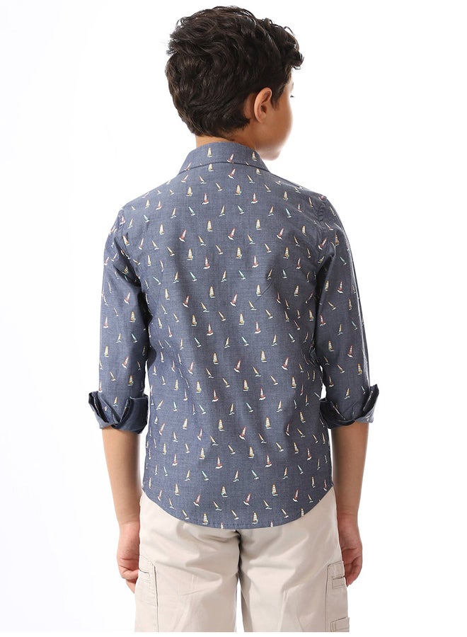 Andora Boys Dark Grey Long Sleeves Shirt_Grey - Image 5