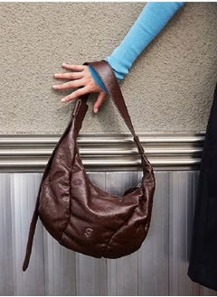 Kuno Kunogigi Oil Wax Brown homeless baseball bag medium first layer cowhide genuine leather bag crossbody shoulder bag  - Image 3