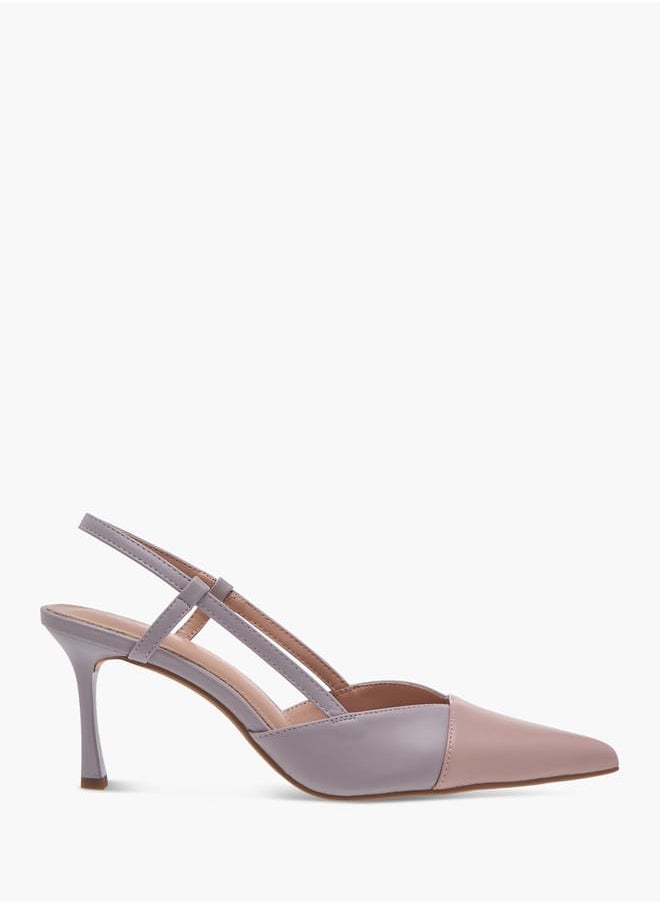 Celeste Women's Panelled Pointed Toe Slip-On Shoes with Stiletto Heels  - Image 3