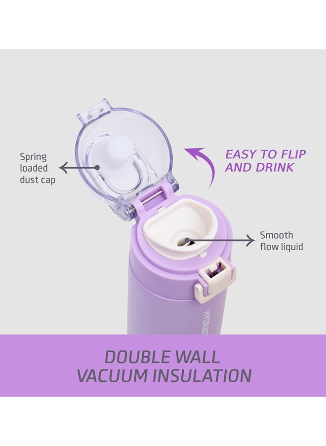 Eazy Kids Double Wall Insulated Travel Water Bottle - Purple, 550Ml  - Image 3