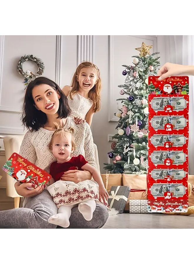 Christmas Money Gift Card Holder 10 Slot Red Sturdy Paper For Xmas Birthdays Parties - Image 2