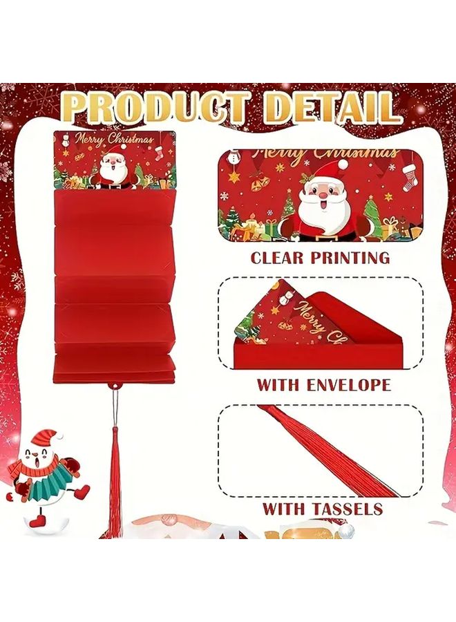 Christmas Money Gift Card Holder 10 Slot Red Sturdy Paper For Xmas Birthdays Parties - Image 3