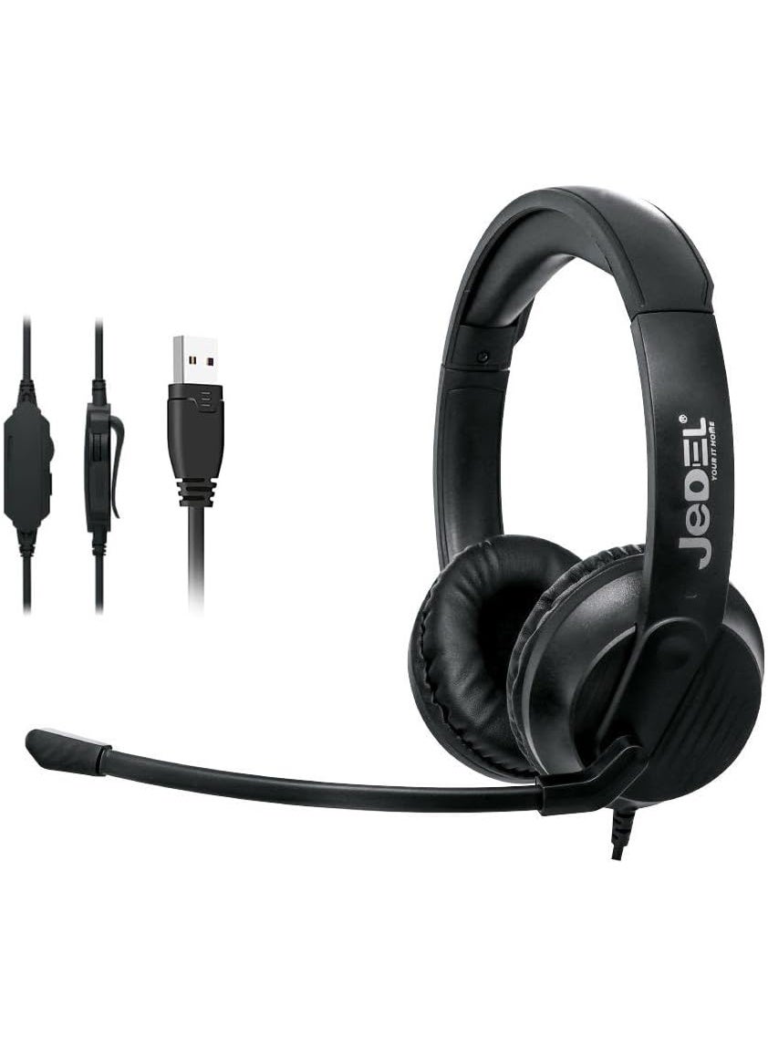 جيدل Jedel hs-100 Usb Wired Headset With Noise Cancelling Microphone