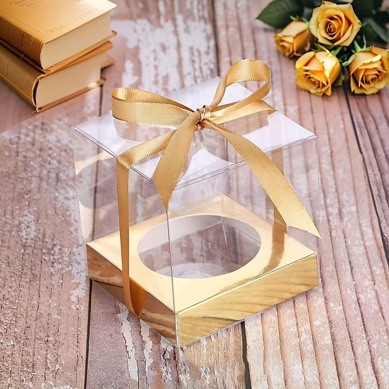 White 25 Pack Transparent PVC Gift Box for Wedding Party Decoration Packaging - Image 1