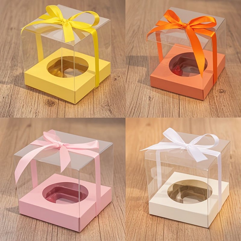 White 25 Pack Transparent PVC Gift Box for Wedding Party Decoration Packaging - Image 3