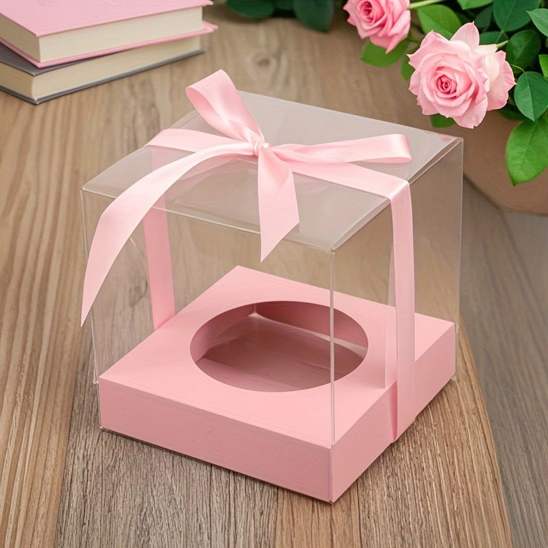 White 25 Pack Transparent PVC Gift Box for Wedding Party Decoration Packaging - Image 5