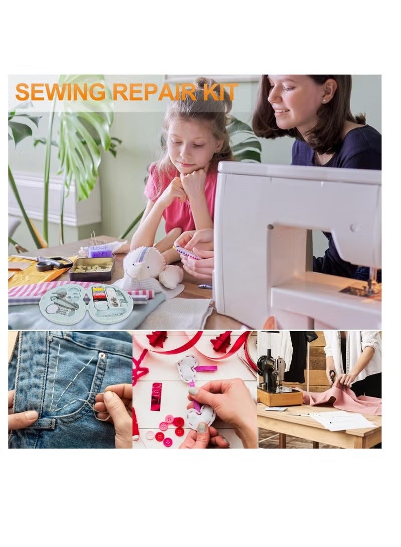 Beauenty Sewing Kit, 2pcs Mini Sewing Kit for Travel Essentials Portable DIY Emergency Sewing Repair Supplies Heart Shaped Sewing Storage Case with Needles ons Wire Pins Thread Scissors - Image 3