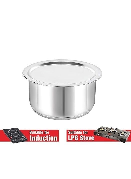 VOMI VOMI Stainless Steel Tope with Lid Induction Bottom Set of 5 Capacity 11L 14L 19L 25L 31L Silver Medium SS_TOPE_SS_LID_SET5  - Image 2