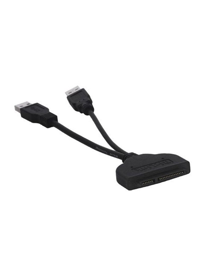 USB 3.0 to SATA 7 15 Pin 22Pin Adapter Cable for 2.5 inch HDD Hard Disk Drive - Black black