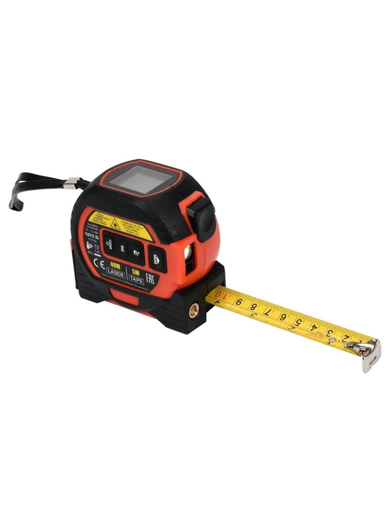 Yato YATO Laser Distance Meter 3-in-1 w/tape measure & Cross Line Laser 