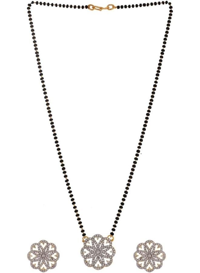VOYLLA CZ Gems Mangalsutra Set, Brass, No Gemstone - Image 4