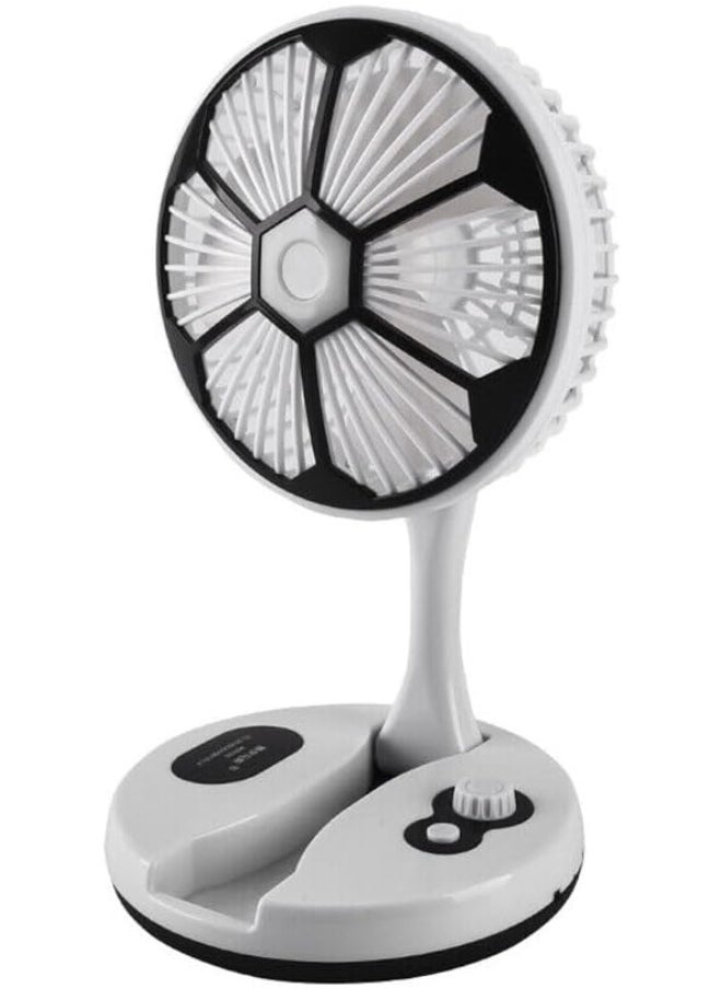 ECVV Mini Folding Portable Desk Fan Air Cooler Rechargeable Scalable Outdoor Tourism Home Night Light  - Image 1