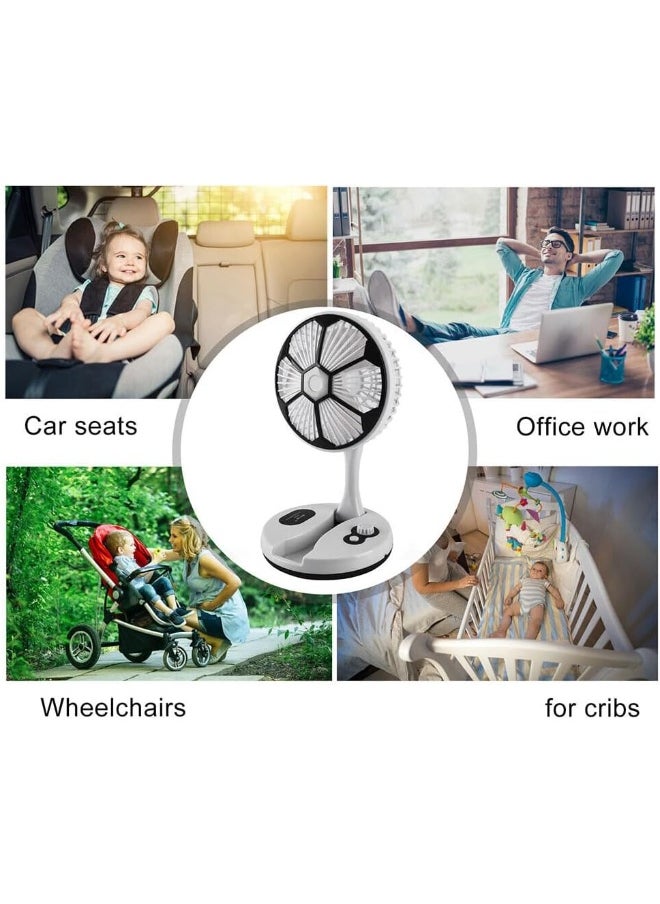 ECVV Mini Folding Portable Desk Fan Air Cooler Rechargeable Scalable Outdoor Tourism Home Night Light  - Image 4