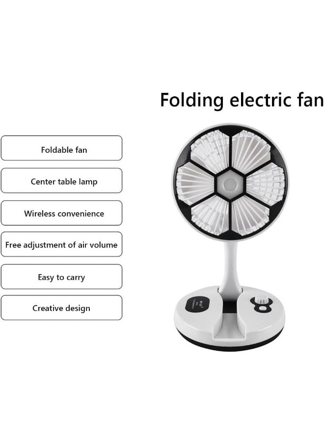 ECVV Mini Folding Portable Desk Fan Air Cooler Rechargeable Scalable Outdoor Tourism Home Night Light  - Image 5