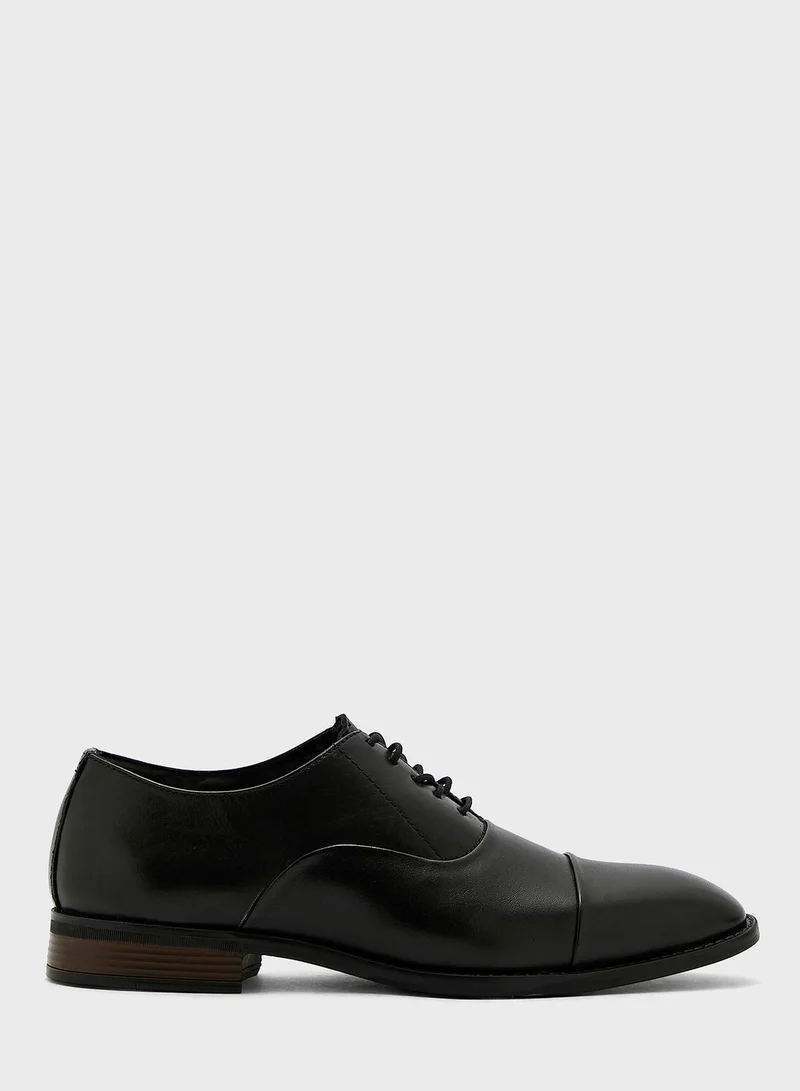 Robert Wood Genuine Leather Burnished Formal Lace Ups