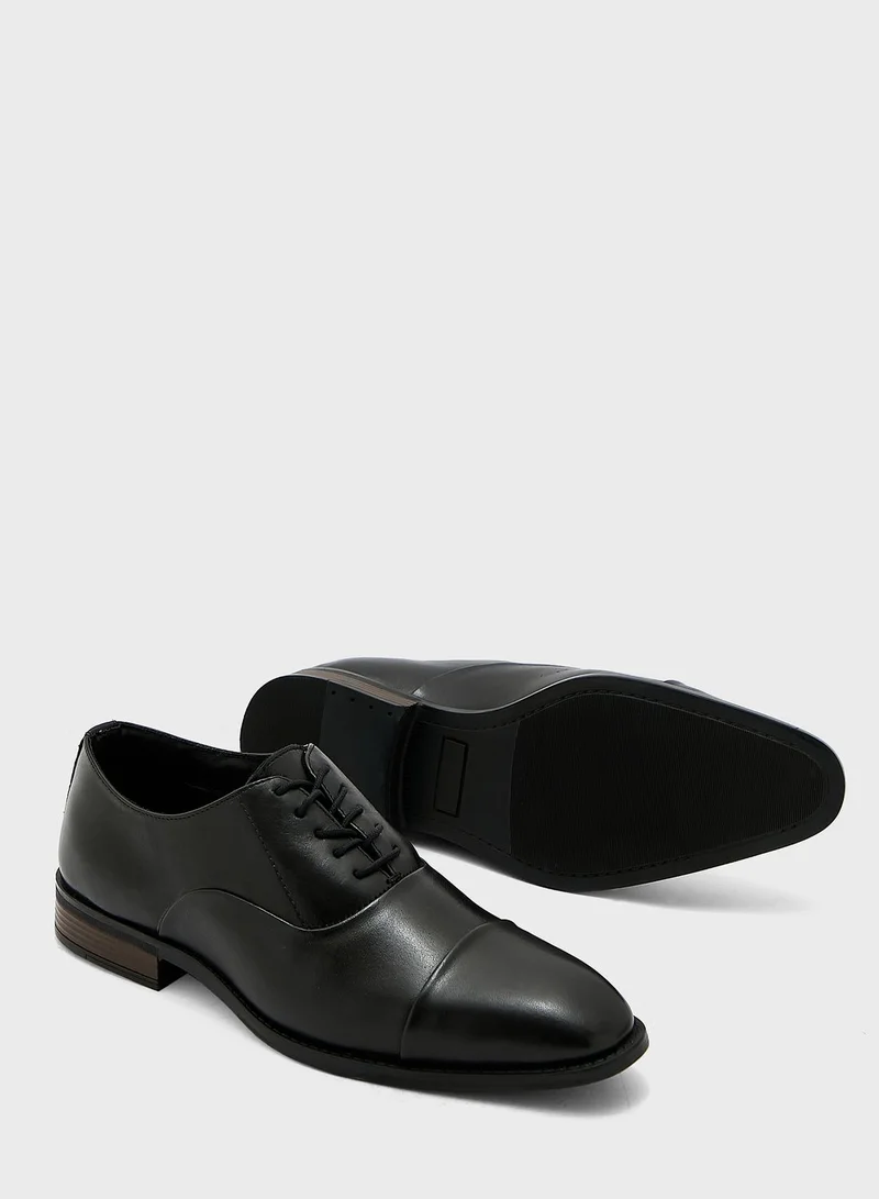 Robert Wood Genuine Leather Burnished Formal Lace Ups