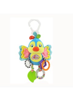 Happy Monkey Baby Bed Hanging Animal Rattle Pendant Toddler With Teeth Bb Ring Paper Plush Toy-Color:H026B Blue Bird