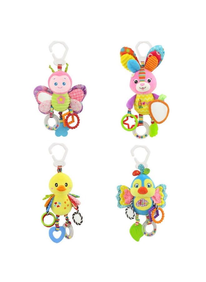Generic - Happy Monkey Baby Bed Hanging Animal Rattle Pendant Toddler With Teeth Bb Ring Paper Plush Toy-Color:H026B Blue Bird - Image 1
