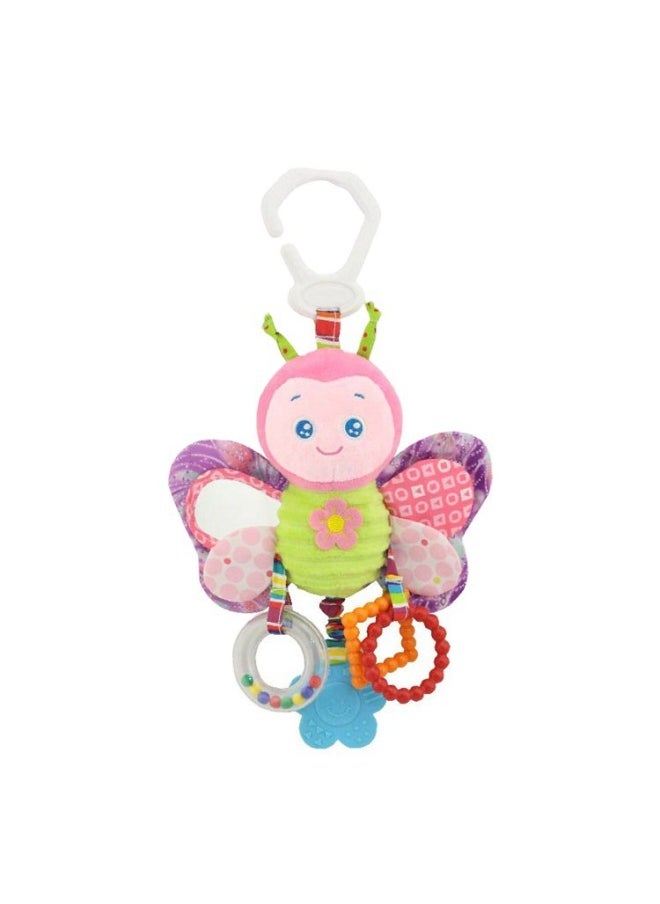 Generic - Happy Monkey Baby Bed Hanging Animal Rattle Pendant Toddler With Teeth Bb Ring Paper Plush Toy-Color:H026B Blue Bird - Image 1