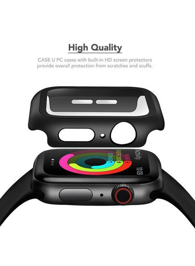 Protective Case With Tempered Glass Screen Protector For Apple Watch Series 4/5/6 44mm Black - Image 3