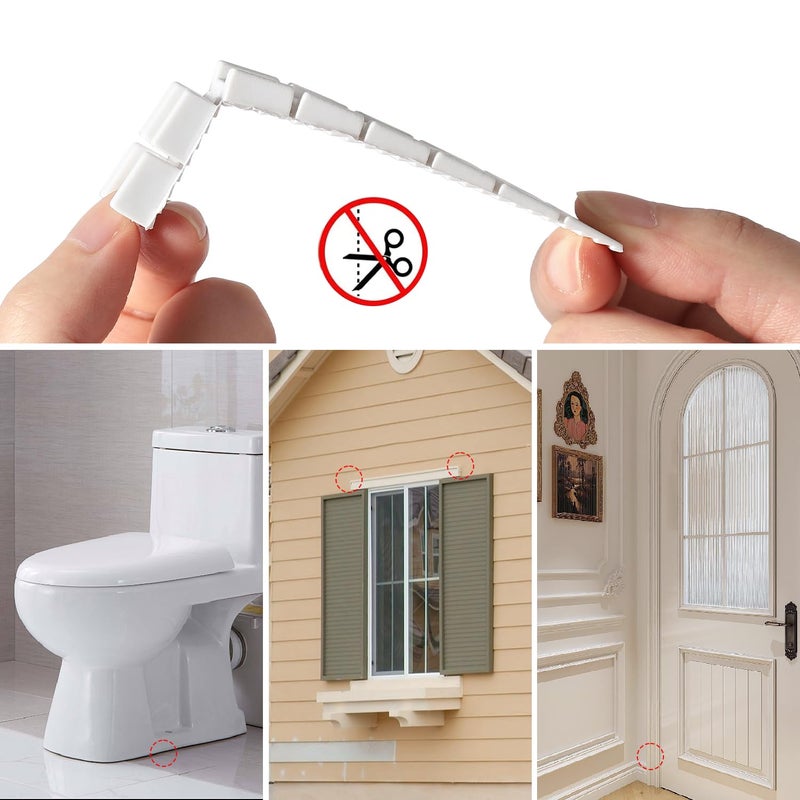 ZZJMCH 12 Pack White Multi Purpose Furniture Plastic Shims for Leveling Extreme Weight Capacity Wedges Easy to Snap Cut-to-fit Size Leveler for Toilet Shims, Doors, Windows, Sheds, Table - Image 4