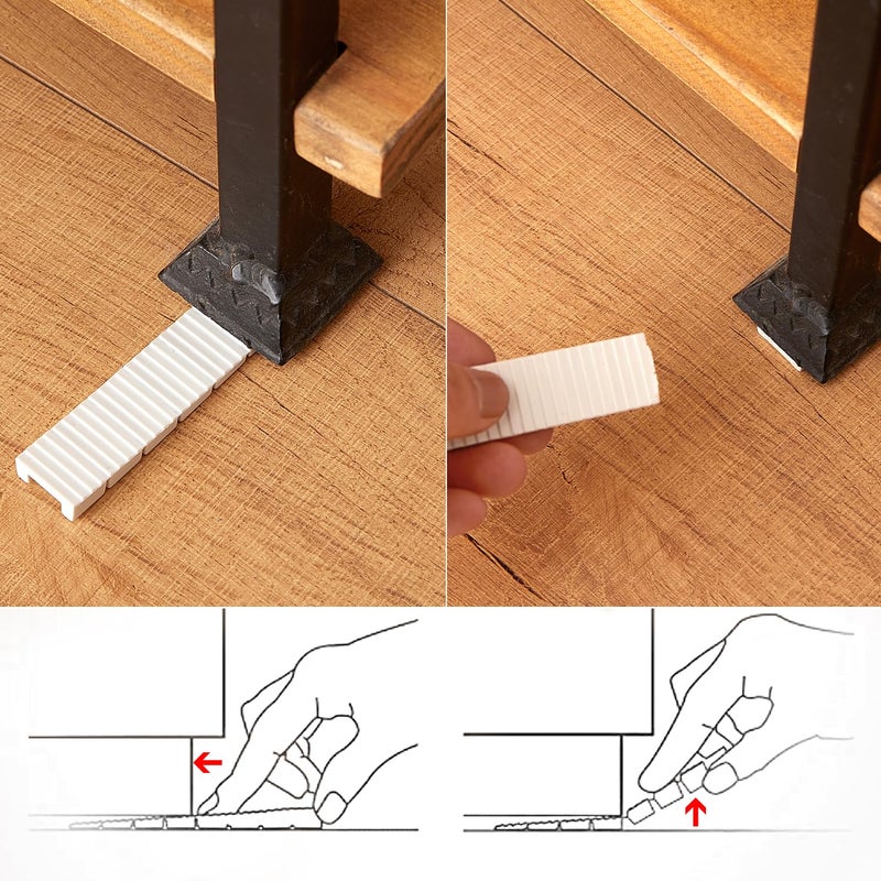 ZZJMCH 12 Pack White Multi Purpose Furniture Plastic Shims for Leveling Extreme Weight Capacity Wedges Easy to Snap Cut-to-fit Size Leveler for Toilet Shims, Doors, Windows, Sheds, Table - Image 5