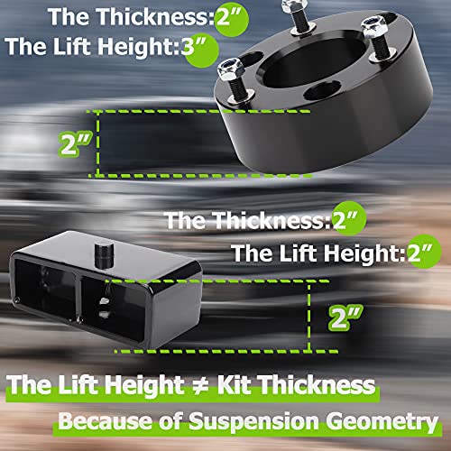 PROEZE 3" Front and 2" Rear Leveling Lift Kits for 2007-2023 Silverado 1500 / Sierra 1500, 3 inch Front and 2 inch Rear Strut Spacers Leveling Kit - Image 4