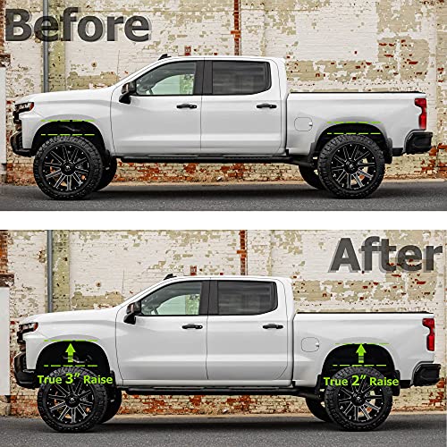 PROEZE 3" Front and 2" Rear Leveling Lift Kits for 2007-2023 Silverado 1500 / Sierra 1500, 3 inch Front and 2 inch Rear Strut Spacers Leveling Kit - Image 3
