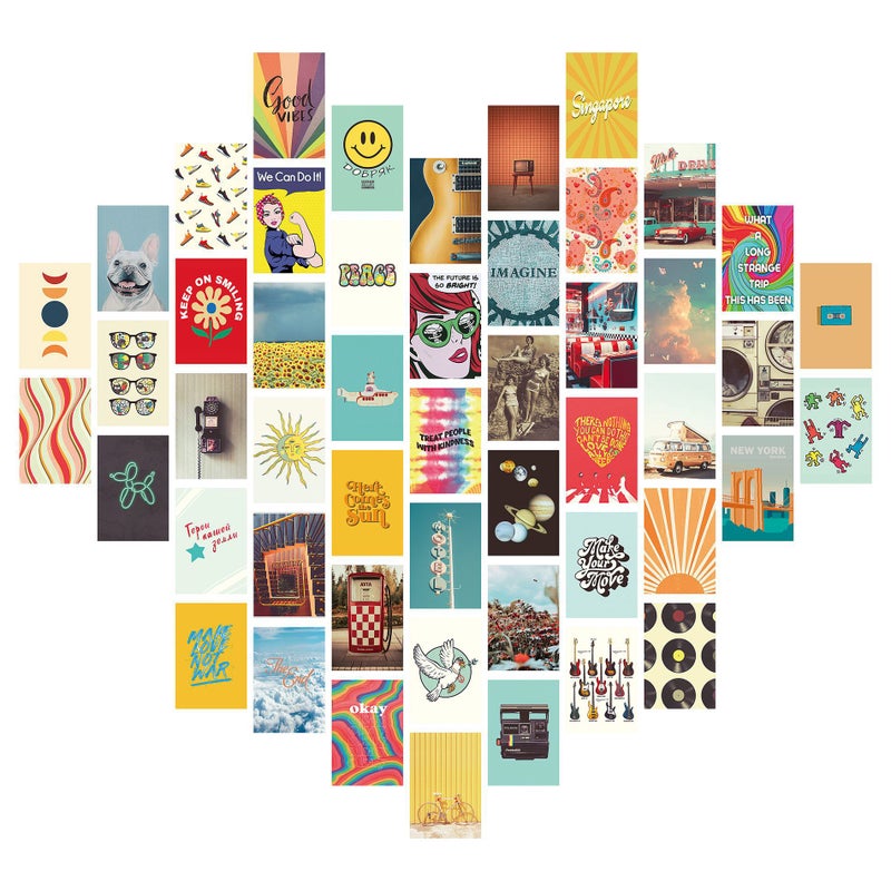 New 50 Posters Sale Postcard Poster Decorative Painting Color Aesthetic Card - Image 1