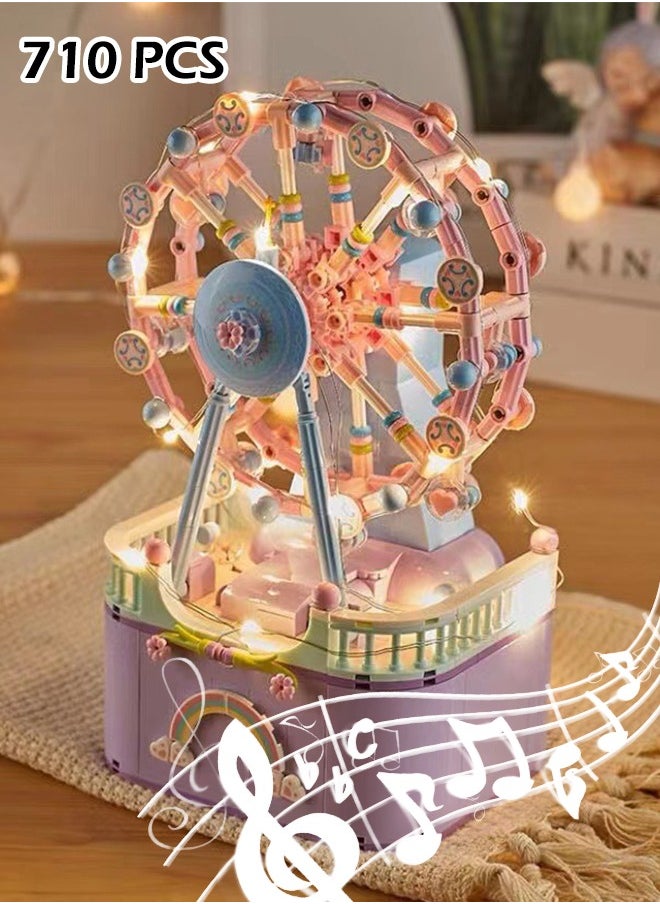 Music Box Building Toys, 710-Pcs Assemble Building Block DIY Educational Toys Set– Gift for Kids 3+ Years and Adults  - Image 1