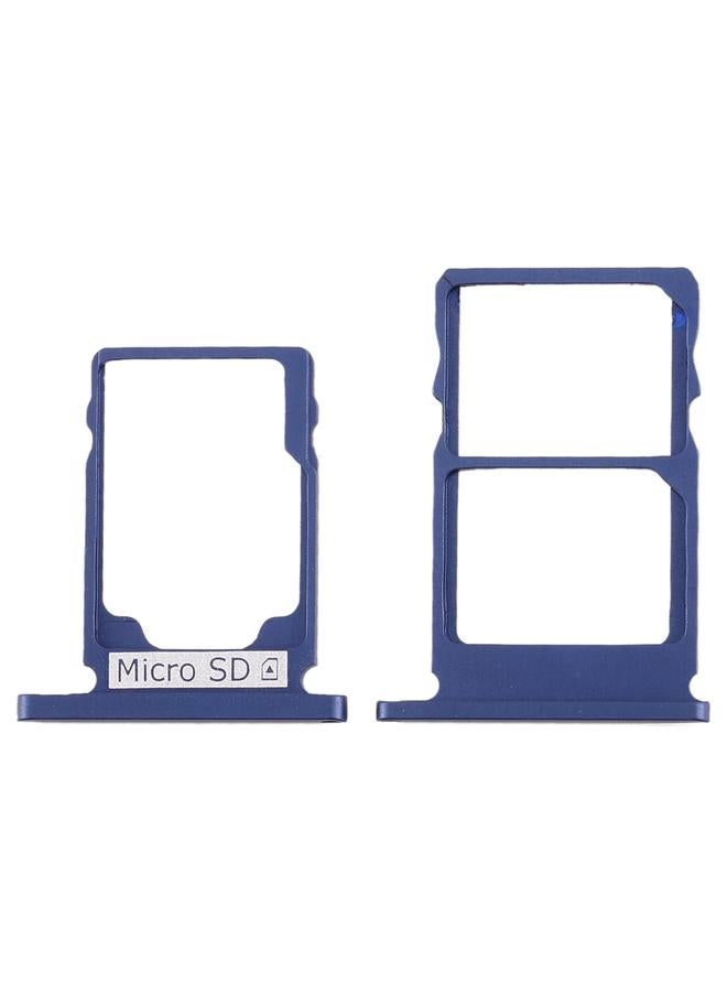 erorex SIM Card Tray + SIM Card Tray + Micro SD Card Tray for Nokia 5.1 TA-1075 (Blue) - Image 2