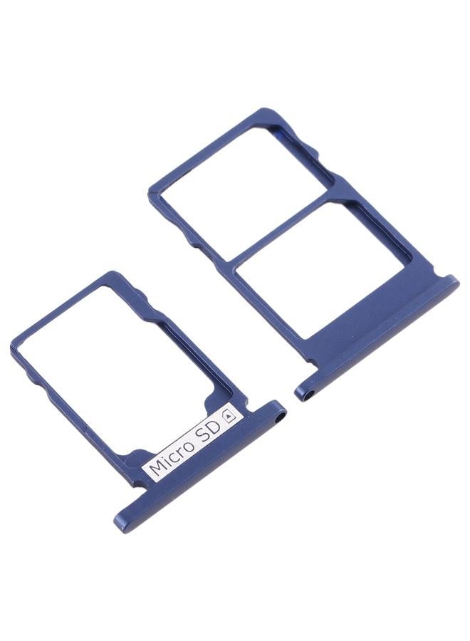 erorex SIM Card Tray + SIM Card Tray + Micro SD Card Tray for Nokia 5.1 TA-1075 (Blue) - Image 3