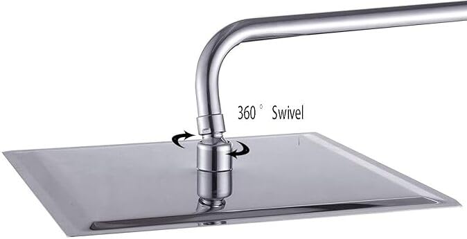 Clinton (4x4 inch) Stainless Steel Ultra Slim Rain Shower Head with 9 inch Arm Shower Head MAP_C_4INCH SHOWER, 9INCH ARM  - Image 3