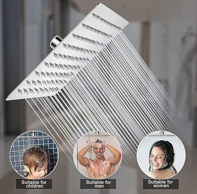 Clinton (4x4 inch) Stainless Steel Ultra Slim Rain Shower Head with 9 inch Arm Shower Head MAP_C_4INCH SHOWER, 9INCH ARM  - Image 5