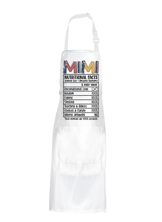 POFULL Mother's Day Gift for Mimi Mimi Nutrition Facts Apron Mimi’s Kitchen Gift (Mimi Nutrition Apron) - Image 1