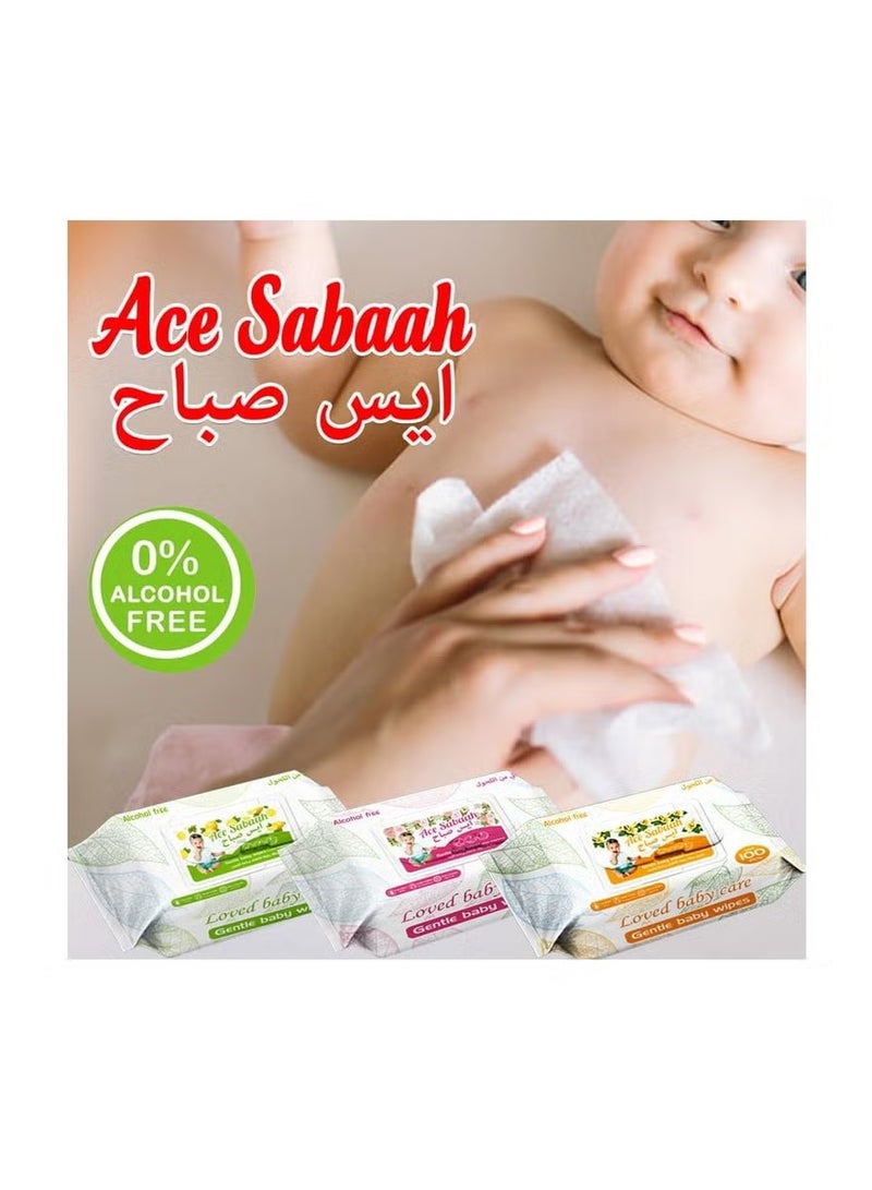 Ace Sabaah Baby Wet Wipes Mild Vanilla Scent 3 x 100 Wipes - Image 3