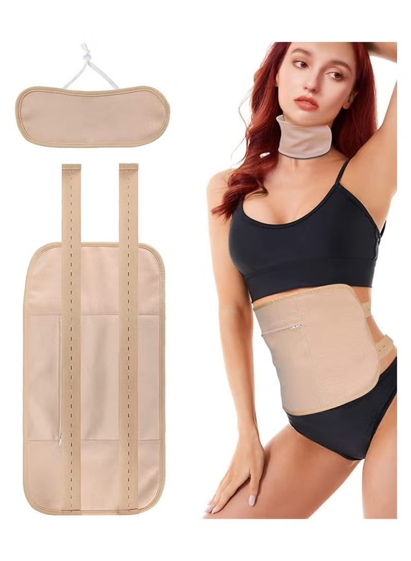 Castor oil pack, reusable organic castor oil pack for liver detox, insomnia, constipation and inflammation, adjustable elastic band bamboo cotton machine washable oil leak proof (khaki) - Image 1