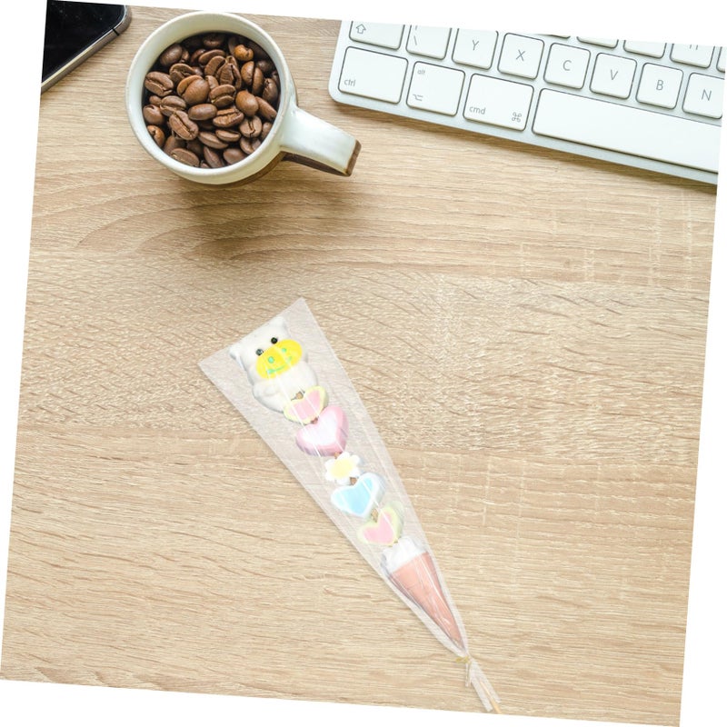 Cone Shaped Cellophane Candy Bags 200 Sets For Party Wedding Bakery Snack Packaging - Image 5