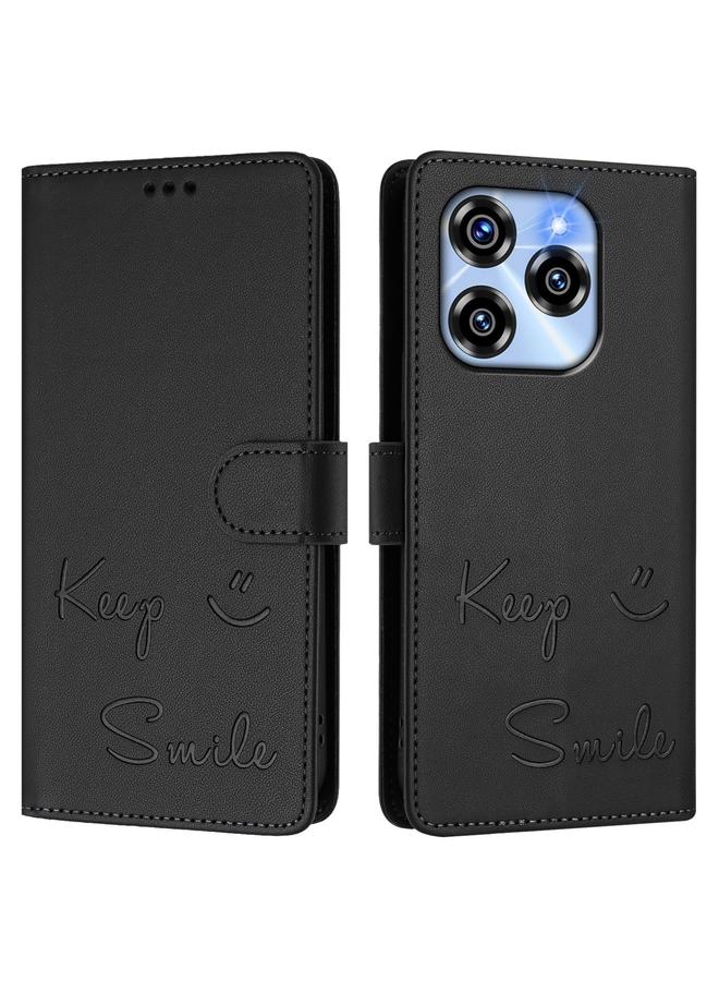 erorex Case For Oukitel C50 Smile Embossing RFID Leather Phone Case - Image 3