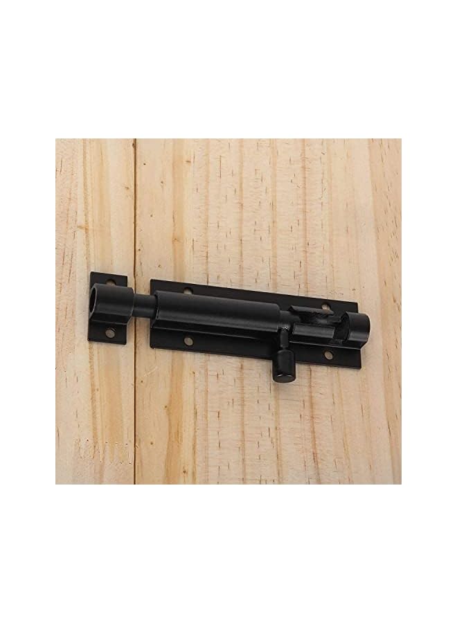 promass 4 Pack Slide Bolt Latch Lock 4 Inch Heavy Duty Barrel Bolt Lock Thickened Aluminum Alloy Security Door Latch Lock with Mounting Screws for Home Yard Garden Kennels Bar (Black) - Image 4