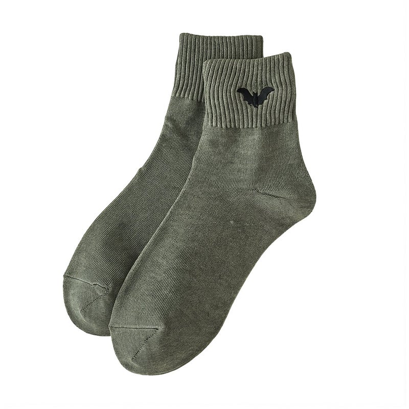 Halloween Cotton Socks Thick Mid Crew Pumpkin Embroidered Unisex Warm Soft - Image 1