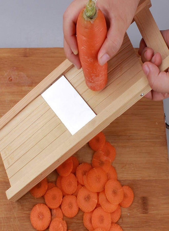 BIBABLYKE Traditional Wooden Cabbage Shredder Slicer Hand Guard Finely Chopped Durable Gift for Kitchen Household Easy Use Clean as Shown Solid Wood + Stainless Steel - Image 3
