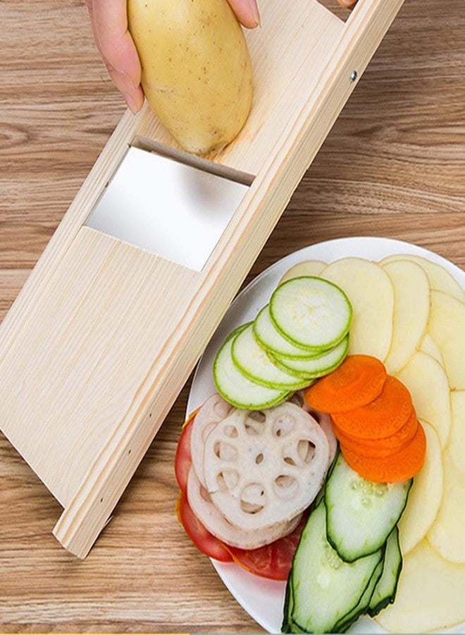 BIBABLYKE Traditional Wooden Cabbage Shredder Slicer Hand Guard Finely Chopped Durable Gift for Kitchen Household Easy Use Clean as Shown Solid Wood + Stainless Steel - Image 5
