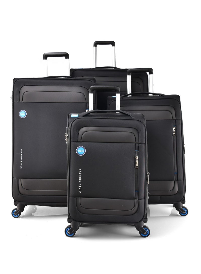 Track Luggage Set 4Pcs Fabric Trolley Travel Bag LW104/4P - Image 1