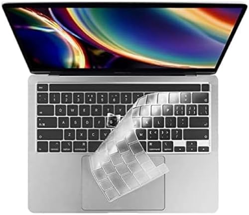 imComor Ultra Thin Clear Keyboard Cover for 2020-2024 New MacBook Pro 13 Inch Model A2338 M2 M1 A2289 A2251 & 2020 2019 MacBook Pro 16 inch Model A2141 with Touch Bar & Touch ID Keyboard Skin Protector Cover - Image 1