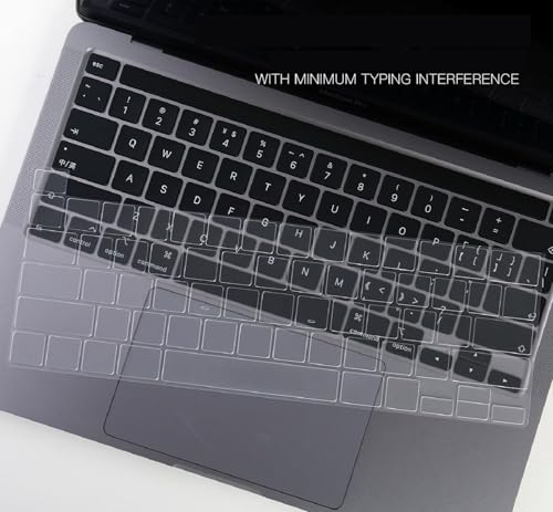imComor Ultra Thin Clear Keyboard Cover for 2020-2024 New MacBook Pro 13 Inch Model A2338 M2 M1 A2289 A2251 & 2020 2019 MacBook Pro 16 inch Model A2141 with Touch Bar & Touch ID Keyboard Skin Protector Cover - Image 3