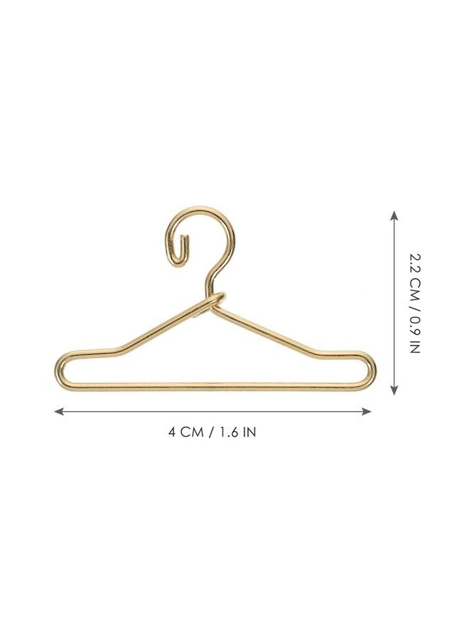 Healifty 50Pcs Mini Doll Clothes Hangers Gold Dollhouse Clothes Doll Gown Dress Outfit Holder Metal Miniature Clothes Stand 40Mm - Image 5