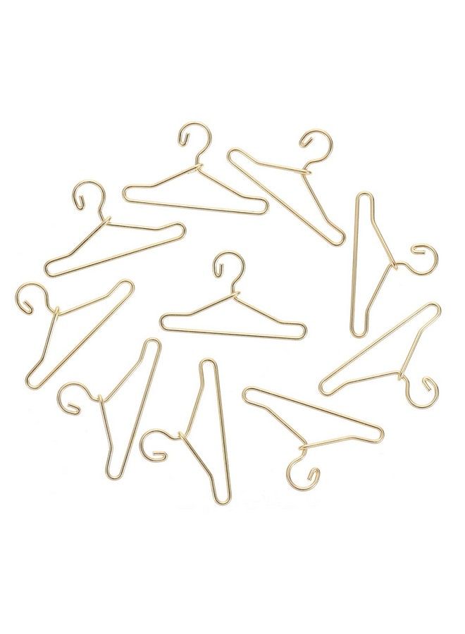 Healifty 50Pcs Mini Doll Clothes Hangers Gold Dollhouse Clothes Doll Gown Dress Outfit Holder Metal Miniature Clothes Stand 40Mm - Image 1