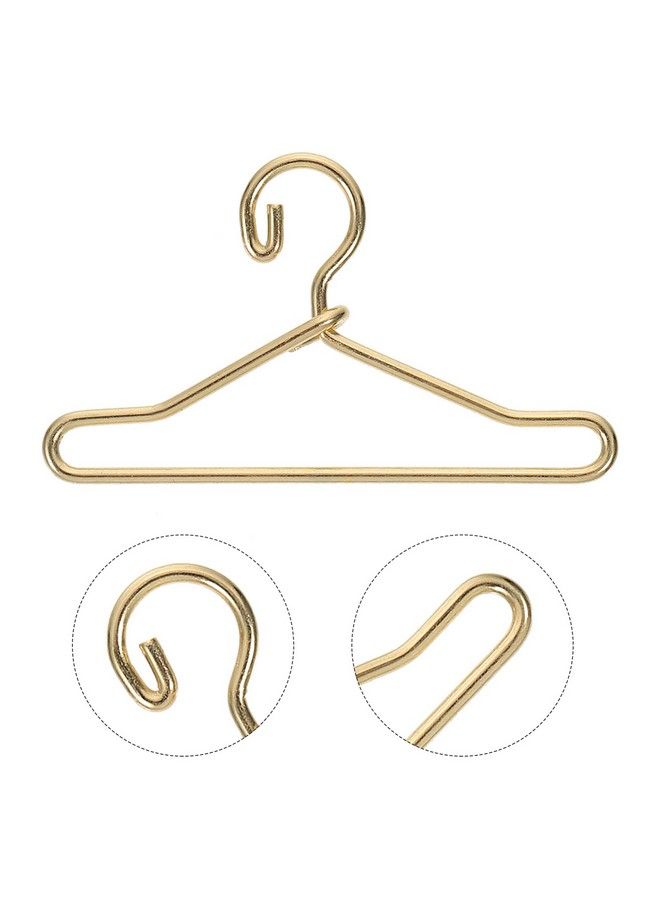 Healifty 50Pcs Mini Doll Clothes Hangers Gold Dollhouse Clothes Doll Gown Dress Outfit Holder Metal Miniature Clothes Stand 40Mm - Image 3