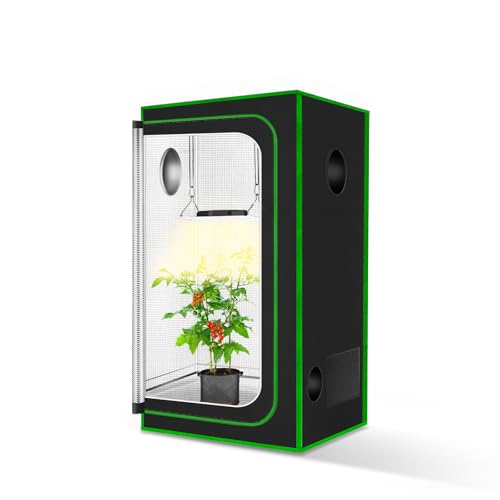 MELONFARM Small Grow Tent for Aerogarden，18”x18”x36” ，Hydroponics Growing System ，Highly Reflective 600D Diamond Mylar Canvas with Ventilation window and Floor Tray for Hydroponic Indoor Plant Growing - Image 1